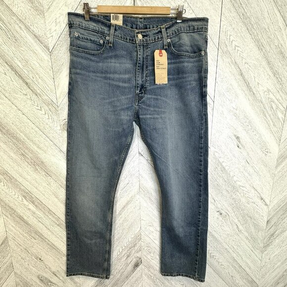 Levi's 513 Slim Straight Denim Blue Jeans Mens Size 38x32 NWT NEW - Picture 4 of 6